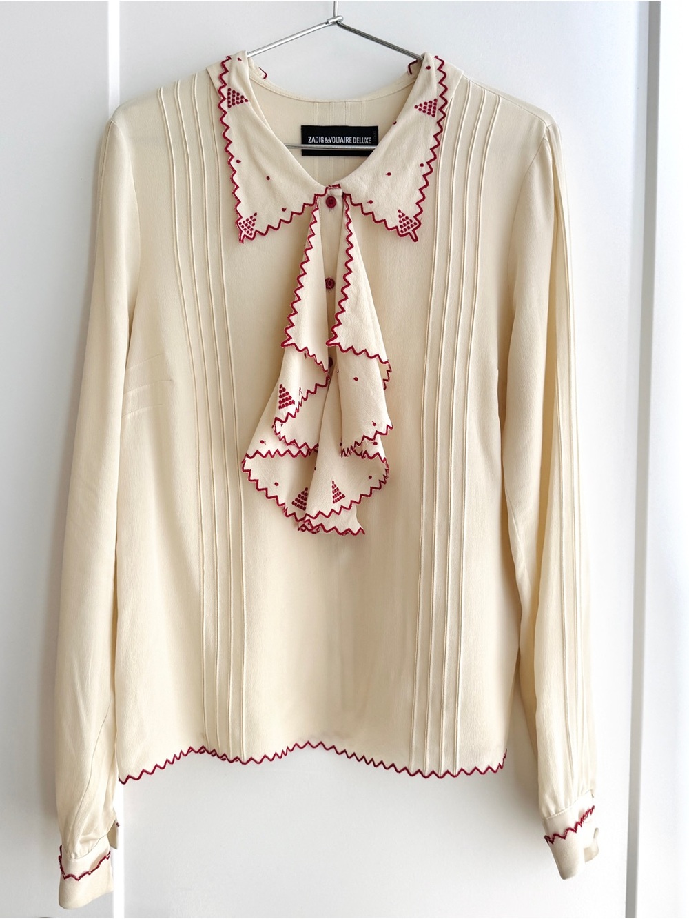 Zadig & Voltaire 100% Silk Ruffled Collar Blouse